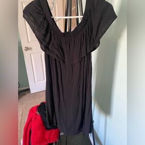 Off the shoulder black dress